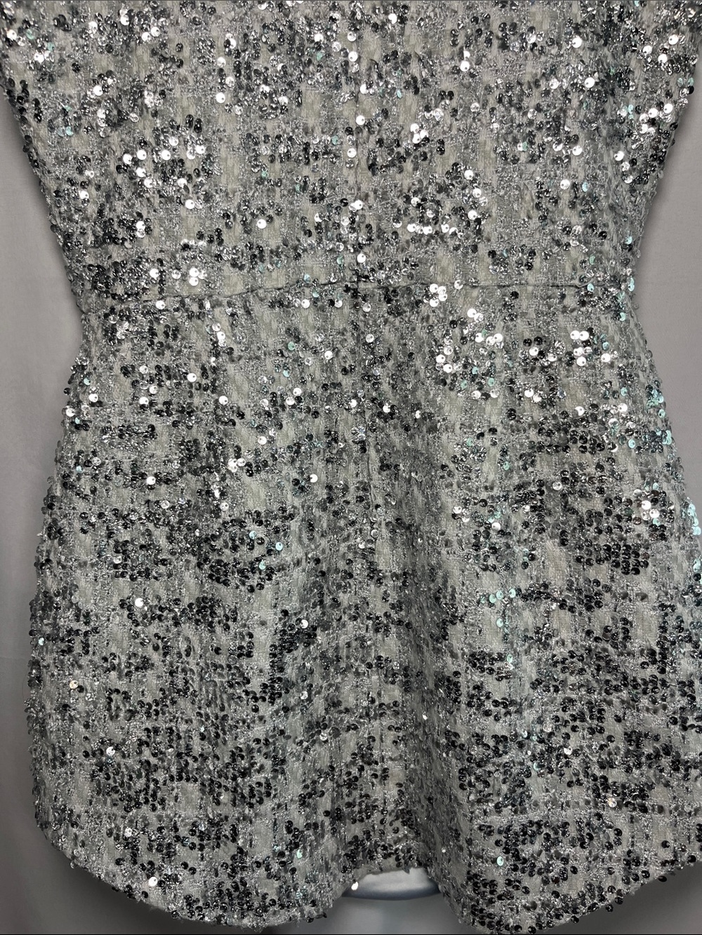 Amanda Uprichard Marshall silver sequin mini dress color stellar sz m - Picture 9 of 11